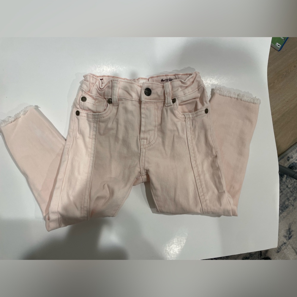 Pink girls skinny jeans-7 For All Mankind